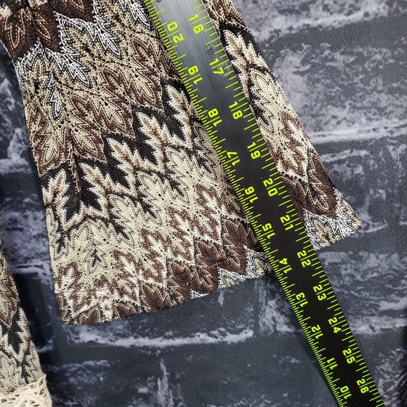 Toffee Apple Tunic Womens Small Brown Blue Tasseled Glitter Boho Peasant Top - Picture 8 of 12